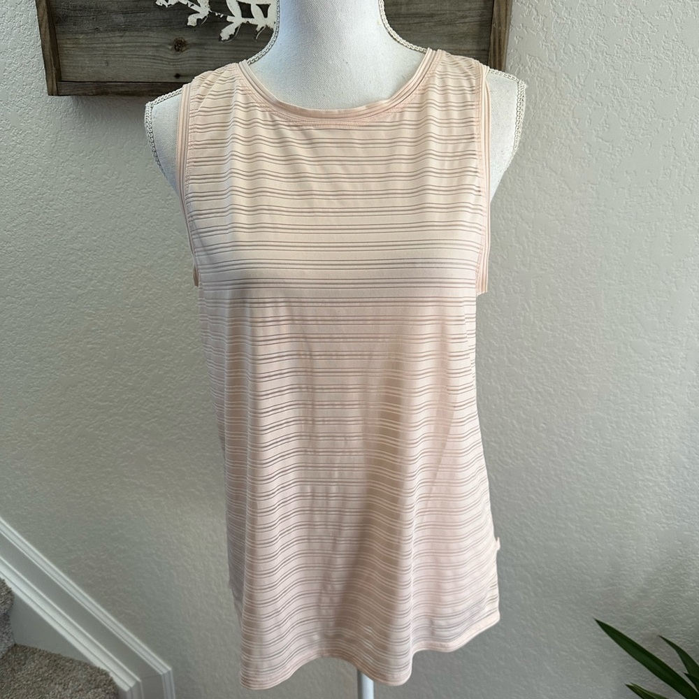 Lululemon Meet halfway peach semi sheer swing tank tie back size 8